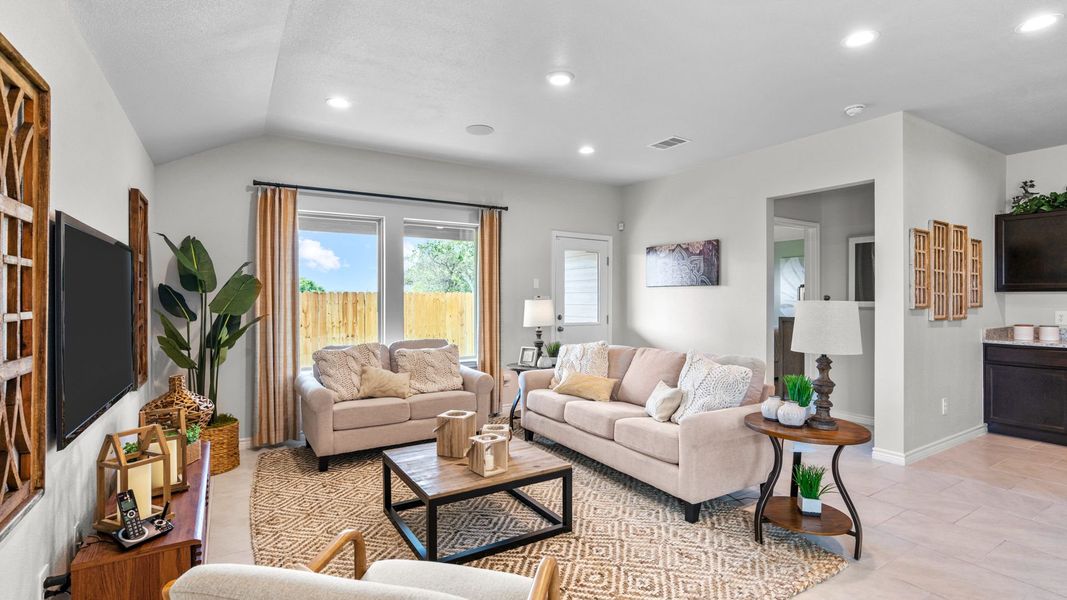 Furnished interior in a model home at The Cottages in Corpus Christi (Image 14).