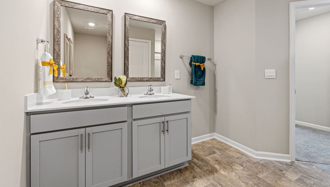 Furnished interior in a model home at Covington Village in Greer (Image 17).