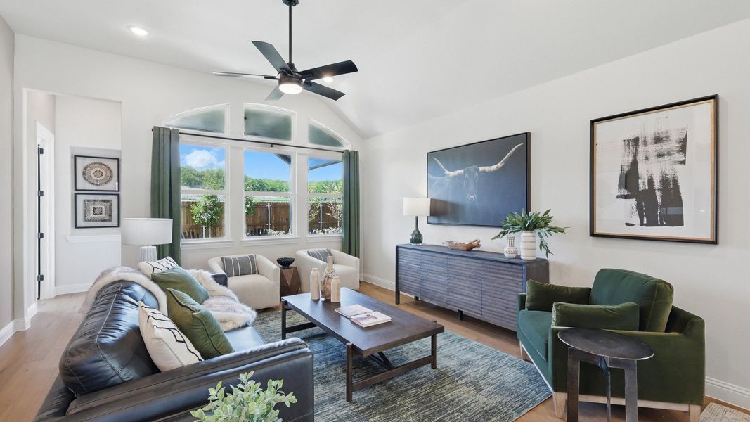 Furnished interior in a model home at Westridge Premier in San Antonio (Image 8).