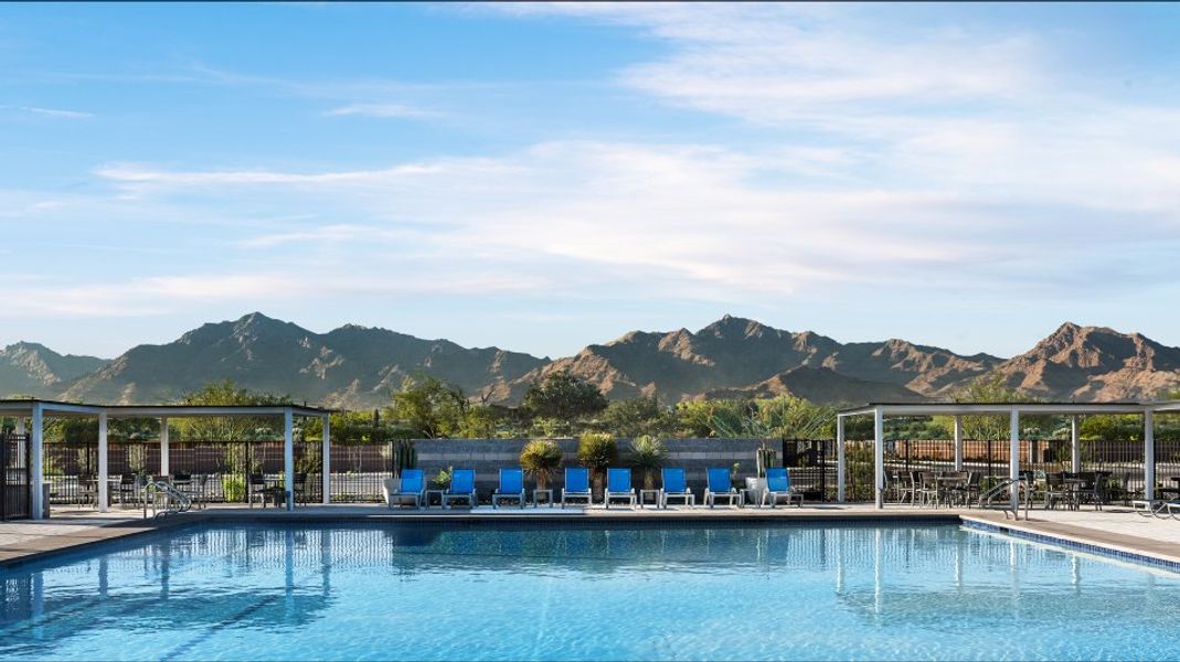 Pool with trees in the background