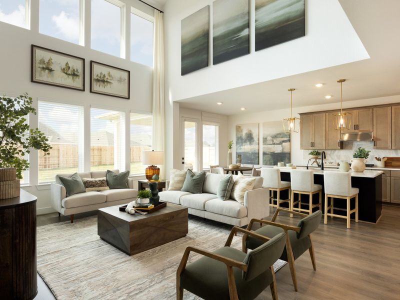 Furnished interior in a model home at Sanford Farms - Classic Series in Waller (Image 7).