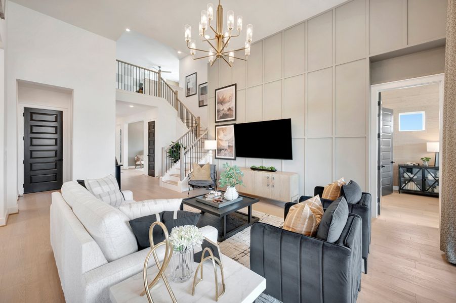 Furnished interior in a model home at Bridgeland Central: Emerald Heights - Enclave Collection in Cypress (Image 7).