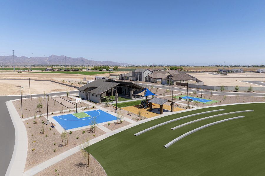Aerial view of the Las Ventanas community in Goodyear, AZ, showing layout and nearby surroundings (Image 1).