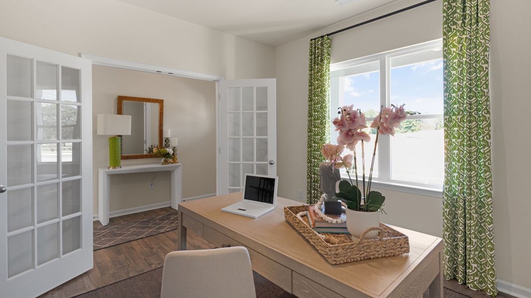 Furnished interior in a model home at Old Fields in Haw River (Image 35).