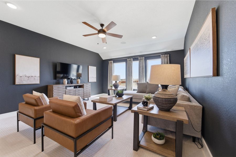 Furnished interior in a model home at Lariat in Liberty Hill (Image 50).