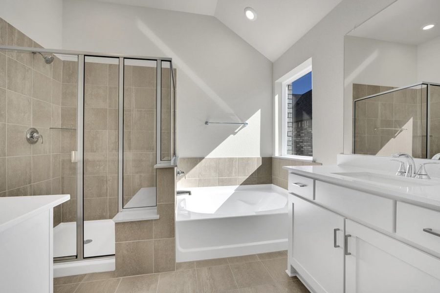 Furnished interior in a model home at South Meadow in Melissa (Image 12).