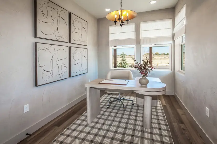 Furnished interior in a model home at Trailside Story Collection - Single Family Homes in Timnath (Image 43).