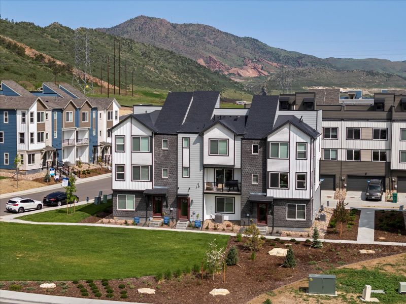 Aerial view of the Three Hills community in Morrison, CO, showing layout and nearby surroundings (Image 9).