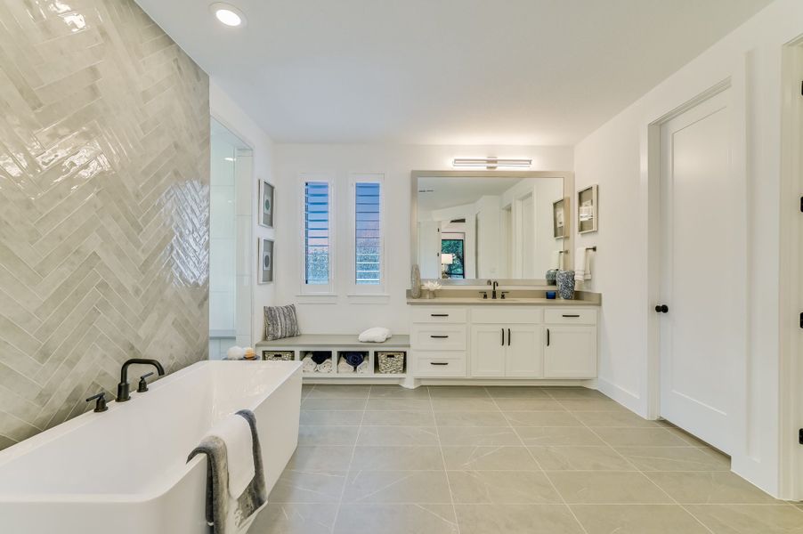 Furnished interior in a model home at Clearwater Ranch in Liberty Hill (Image 51).
