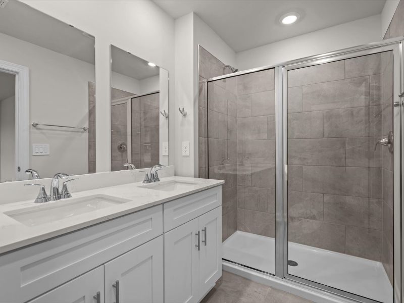 Furnished interior in a model home at Crossing at Abner Creek Townes in Greer (Image 5).