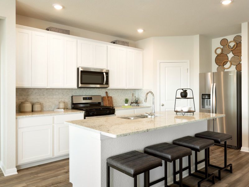 This floorplan comes with an open kitchen layout.