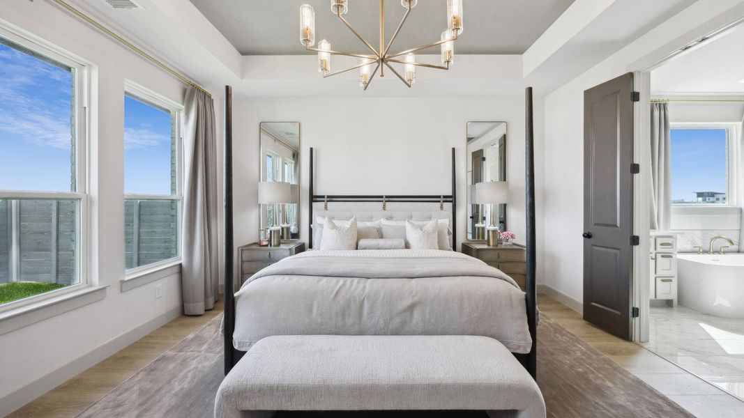 Furnished interior in a model home at Painted Tree - Woodland West in McKinney (Image 35).