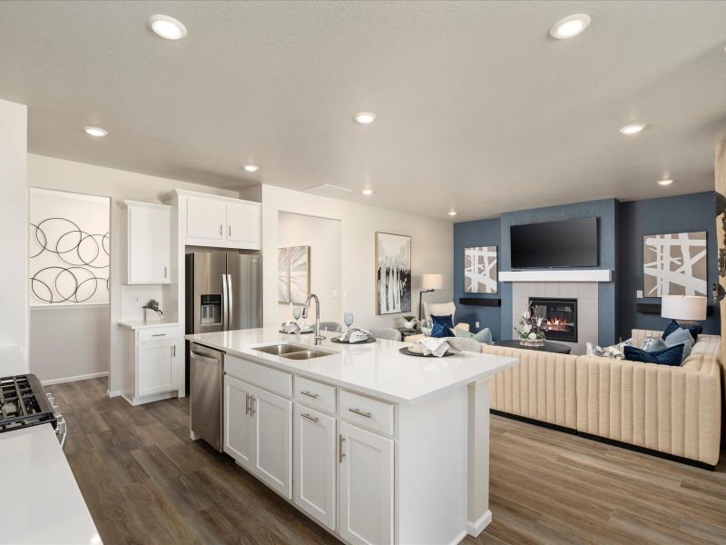 Furnished interior in a model home at Poudre Heights: The Alpine Collection in Windsor (Image 7).