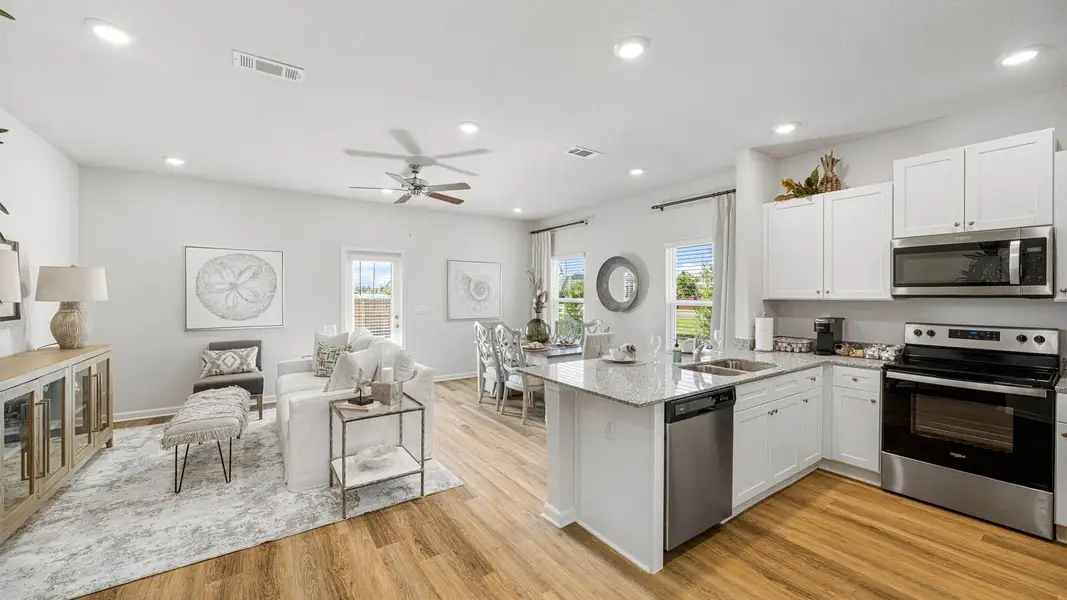 Furnished interior in a model home at Jake's Landing in Lynn Haven (Image 16). Furnished interior in a model home at Jake's Landing in Lynn Haven (Image 16).