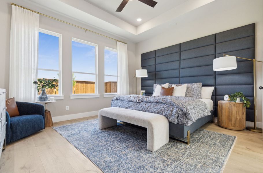 Furnished interior in a model home at Hazelwood 55' Series in Frisco (Image 22).