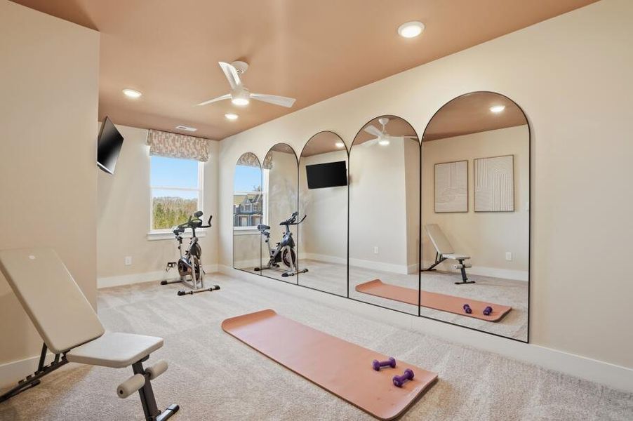 Furnished interior in a model home at Blythe Mill Townhomes in Waxhaw (Image 32). Furnished interior in a model home at Blythe Mill Townhomes in Waxhaw (Image 32).
