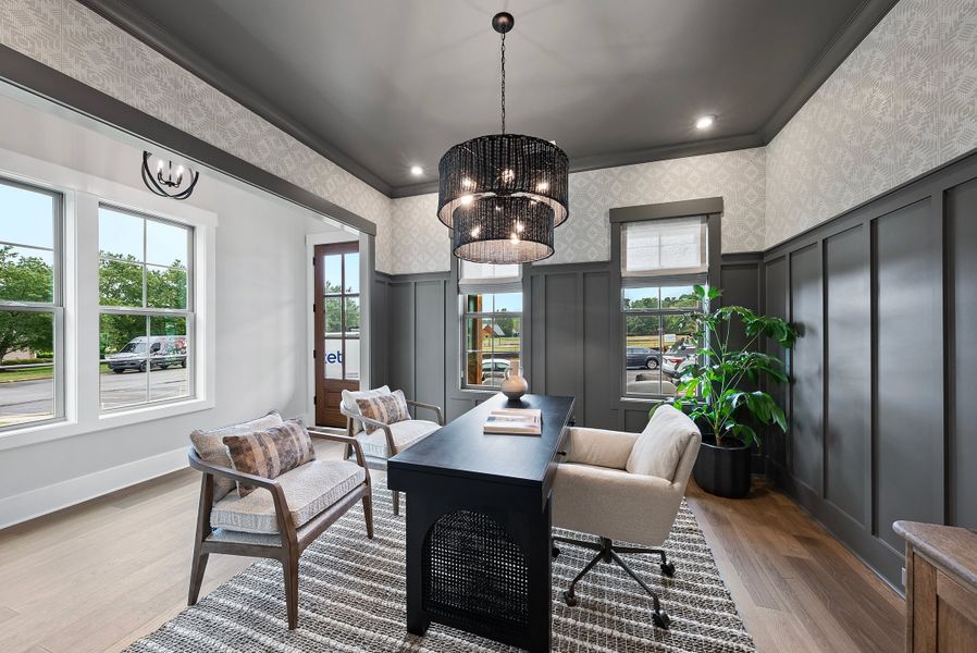 Furnished interior in a model home at Bronze Leaf at Croasdaile Farm in Durham (Image 7). Furnished interior in a model home at Bronze Leaf at Croasdaile Farm in Durham (Image 7).