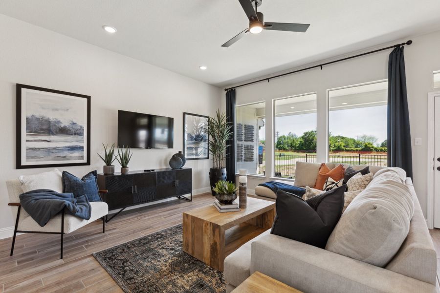 Furnished interior in a model home at Pirate Village in Granbury (Image 8).