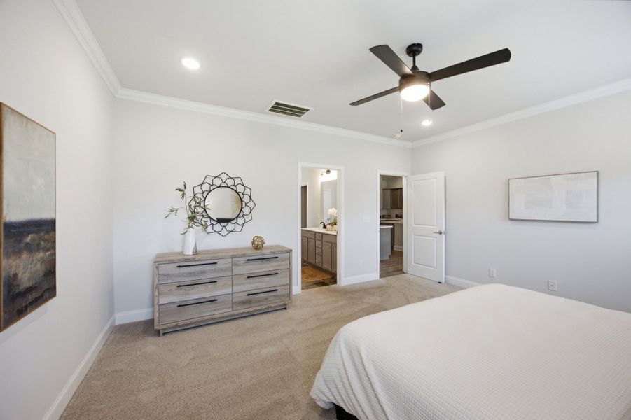 Furnished interior in a model home at Northlake in Statesville (Image 43).