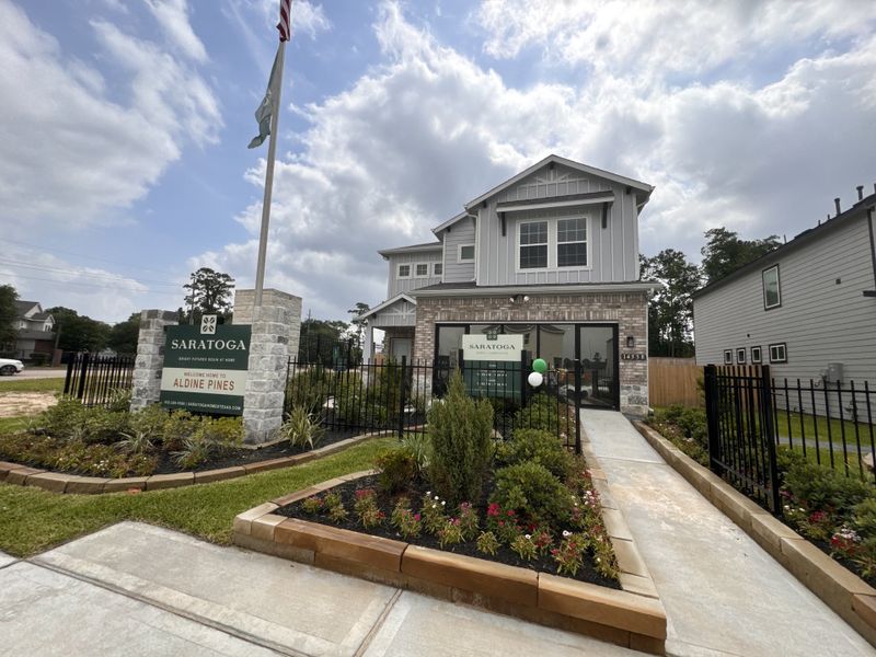 A modern two-story home with manicured gardens in Aldine Pines by Saratoga Homes, Houston, TX. A modern two-story home with manicured gardens in Aldine Pines by Saratoga Homes, Houston, TX.