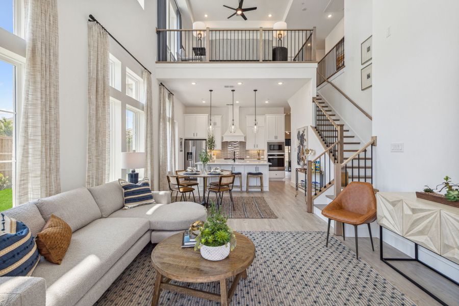 Furnished interior in a model home at Newman Village Townhomes in Frisco (Image 4).