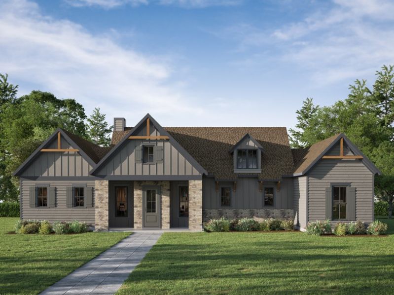 Front exterior of a home in the Blue Mountain Creek community, located in Morganton, GA (Image 3).