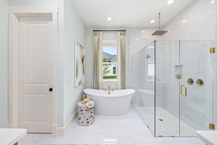 Furnished interior in a model home at Hidden Creek at SilverLeaf 80' Gold Series in St. Augustine (Image 67).