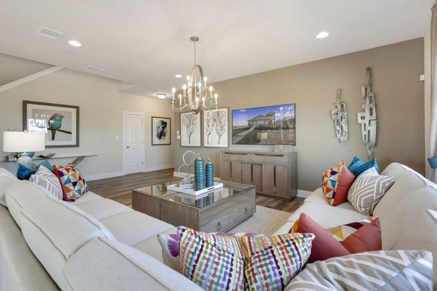 Furnished interior in a model home at Village At Manor Commons in Manor (Image 7).