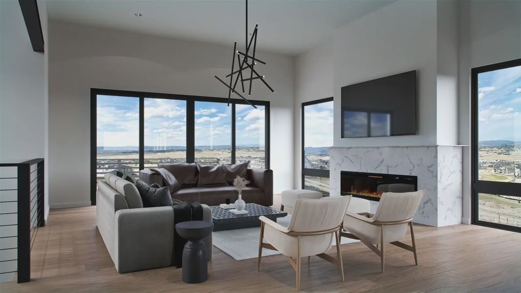 Furnished interior in a model home at Signature at Crystal Valley in Castle Rock (Image 20).