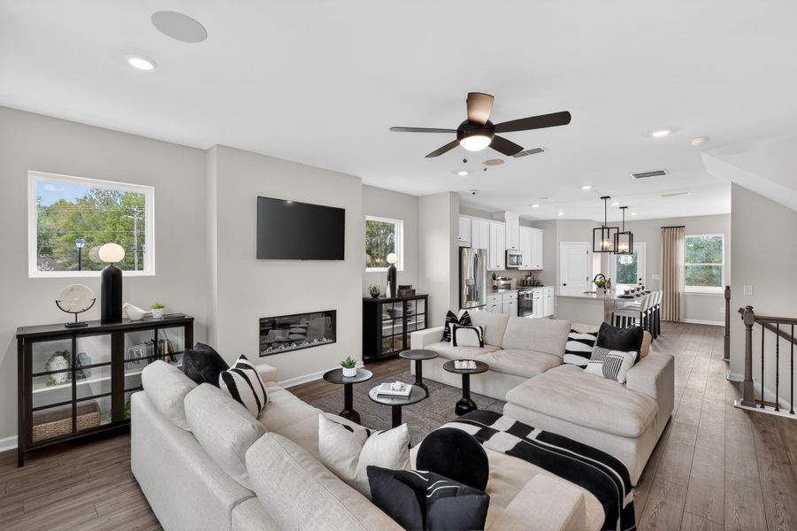 Furnished interior in a model home at Dreycott Townhomes in Lawrenceville (Image 3).