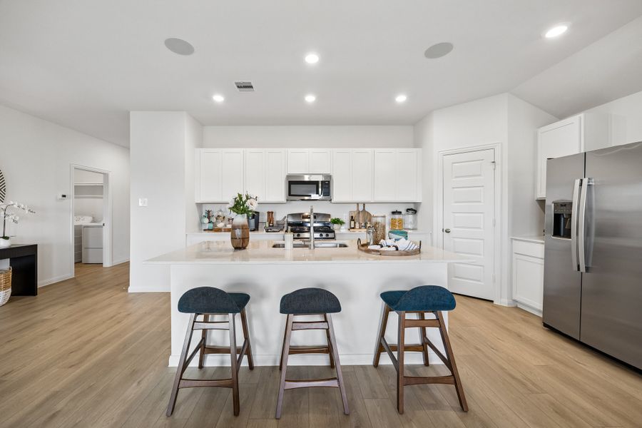 Furnished interior in a model home at Meridiana in Manvel (Image 30).