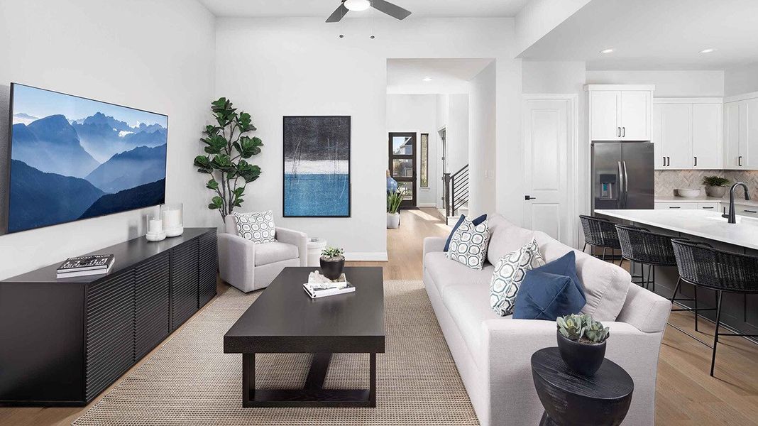 Furnished interior in a model home at 6 Creeks in Kyle (Image 24).