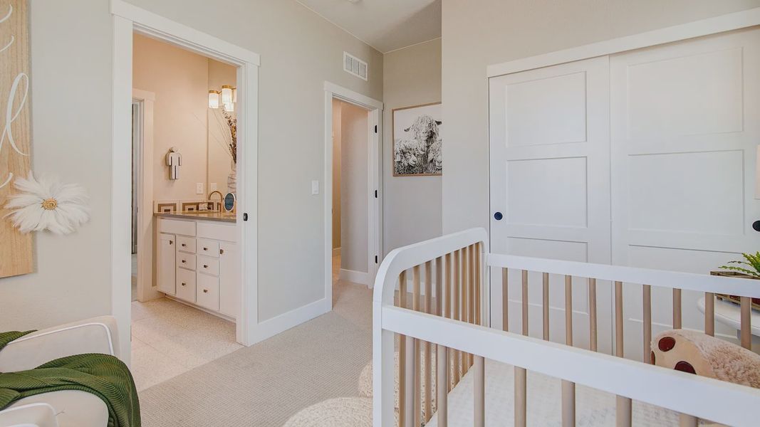 Furnished interior in a model home at Westerly in Erie (Image 43).