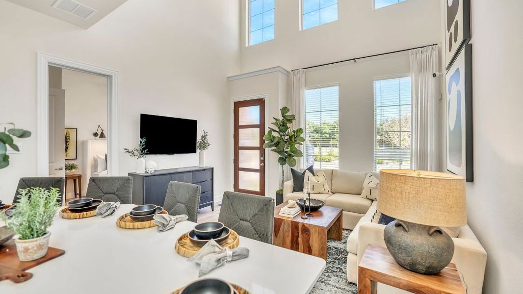 Furnished interior in a model home at The Avenue in Allen (Image 9).