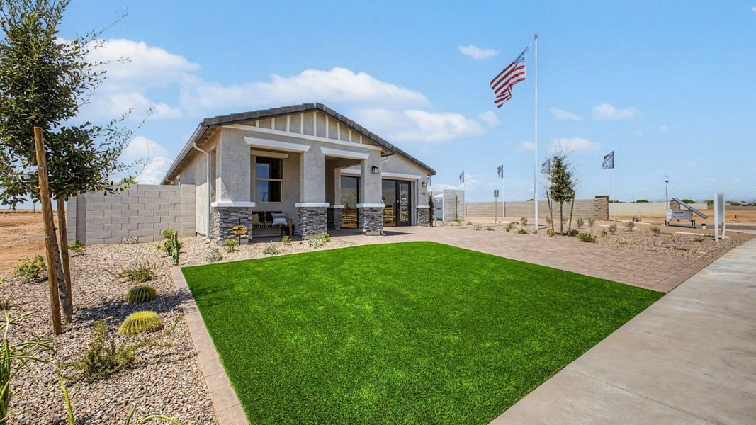 Front exterior of a home in the Magma Ranch community, located in Florence, AZ (Image 5). Front exterior of a home in the Magma Ranch community, located in Florence, AZ (Image 5).