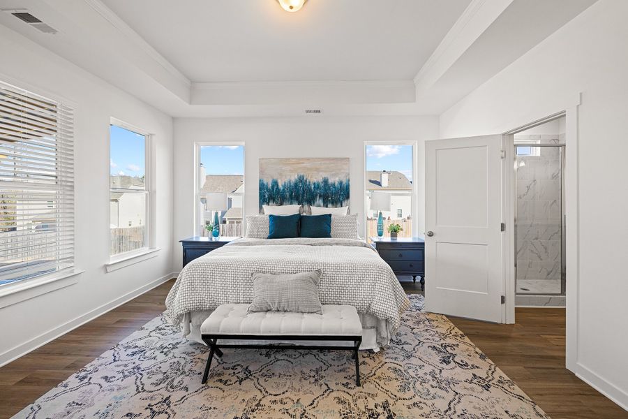 Furnished interior in a model home at Sutton’s Landing in Statham (Image 10).