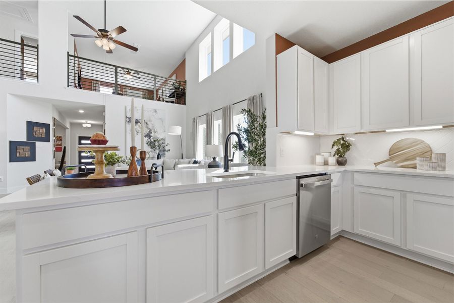 Furnished interior in a model home at Notting Hill in Converse (Image 35).