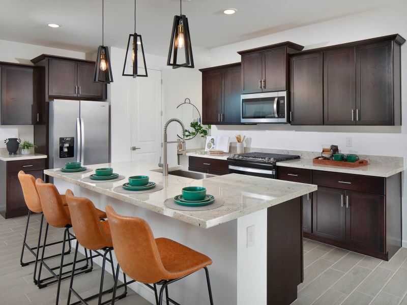 Kitchen in the Leslie Floorplan modeled at Camino Crossing