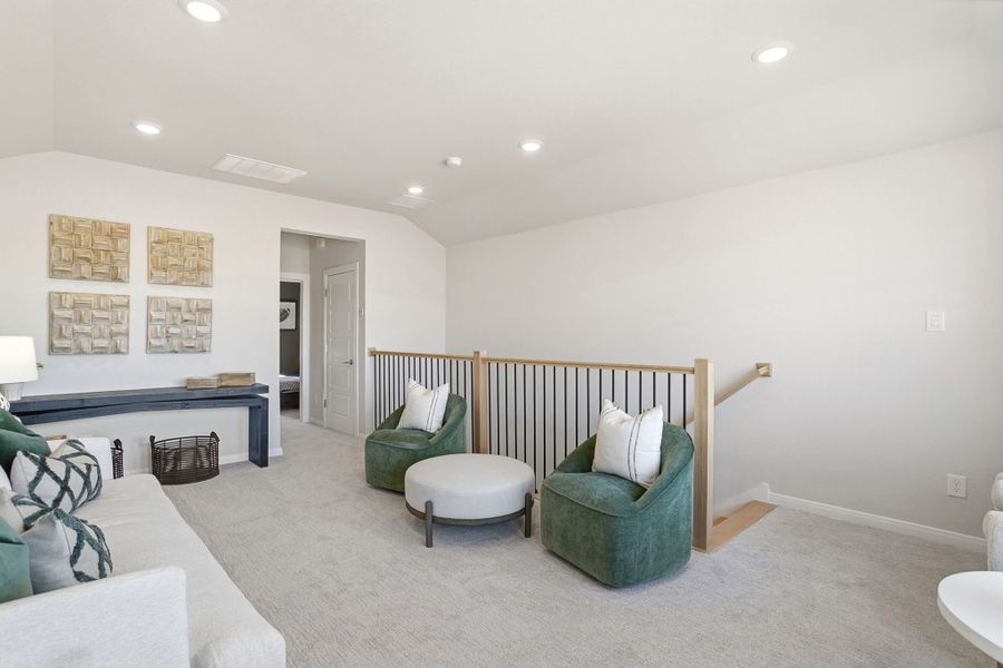 Furnished interior in a model home at Lily Creek at Sutton Fields in Aubrey (Image 38).