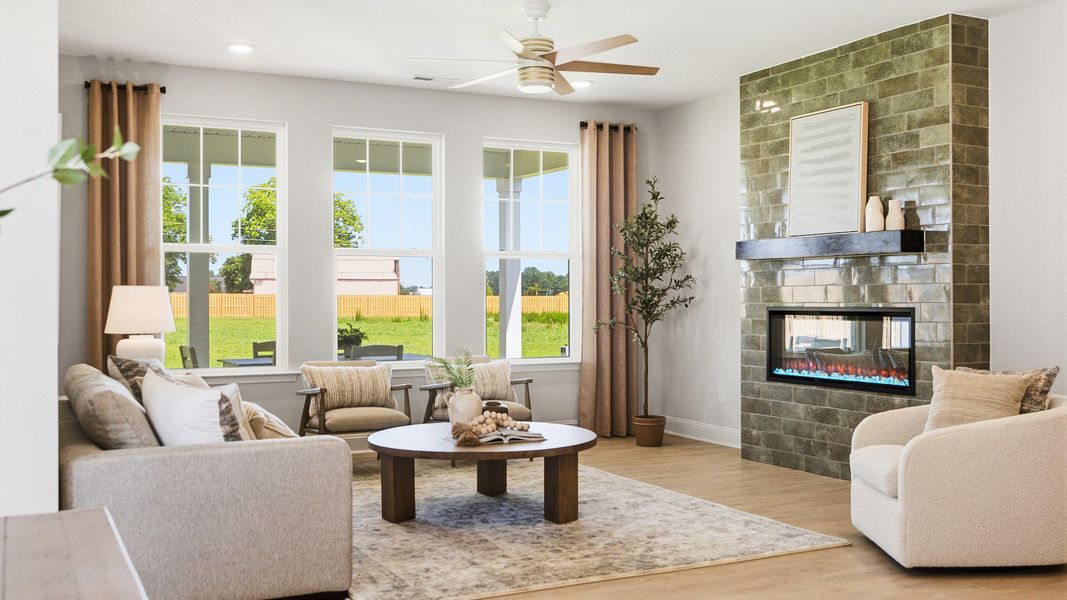Furnished interior in a model home at Reserve at Crowthorne in Zebulon (Image 8). Furnished interior in a model home at Reserve at Crowthorne in Zebulon (Image 8).