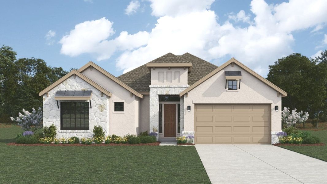 Front exterior of a home in the Comanche Trace community, located in Kerrville, TX (Image 3).