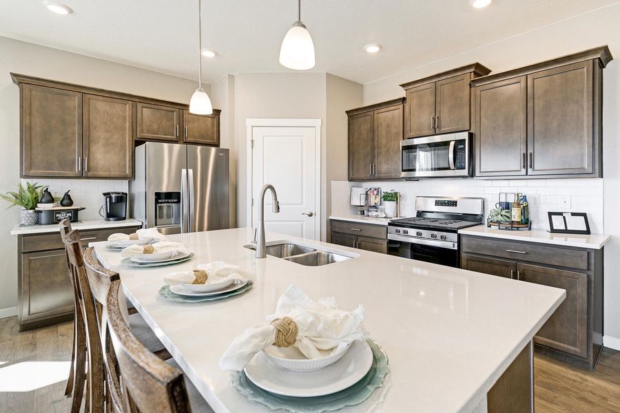 Furnished interior in a model home at Willow Springs Ranch in Monument (Image 9).