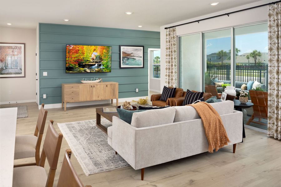 Furnished interior in a model home at Waterset Bungalow Series in Apollo Beach (Image 35).