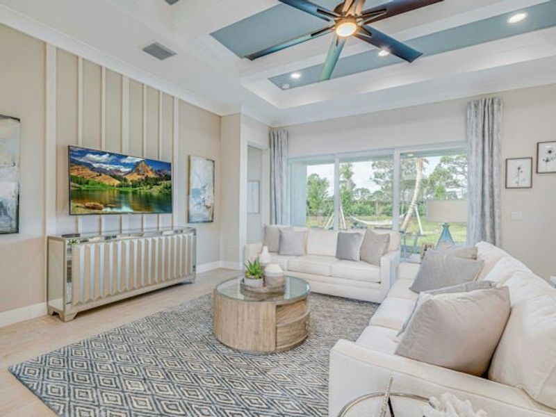 Furnished interior in a model home at High Pointe in Vero Beach (Image 66).