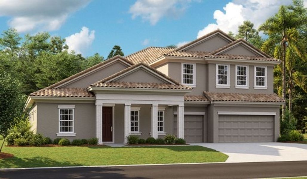 Front exterior of a home in the Creek Ridge Preserve community, located in Lithia, FL (Image 12).