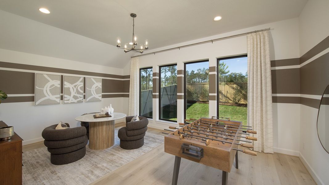 Furnished interior in a model home at Audubon Park 45' in Magnolia (Image 12).