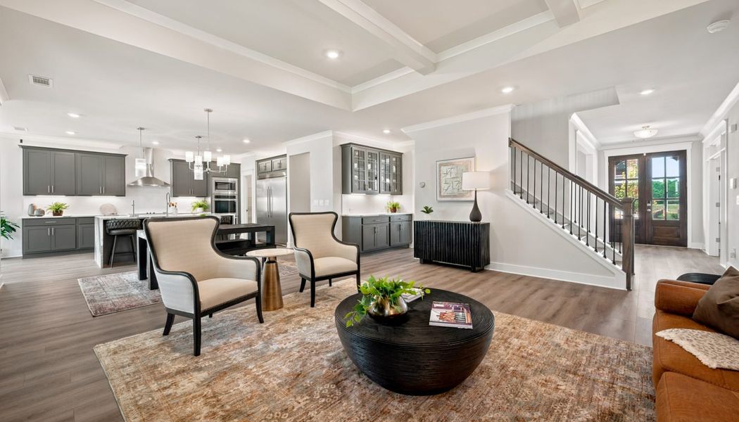 Furnished interior in a model home at Fowler Farms in Auburn (Image 113).