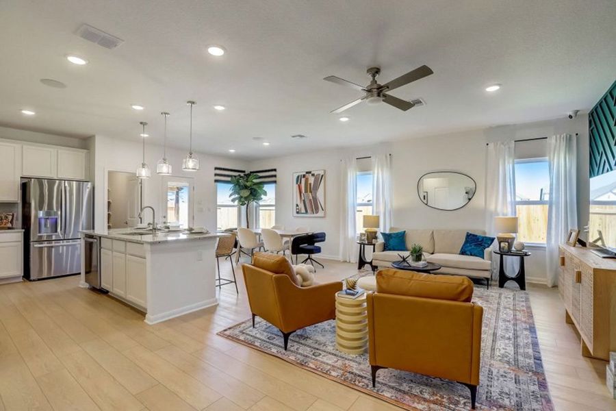 Furnished interior in a model home at Village at Three Oaks in Seguin (Image 25).