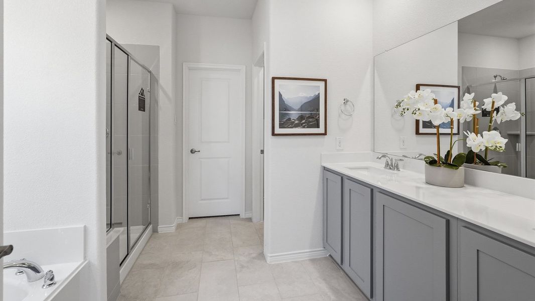 Furnished interior in a model home at The Woods at Lindsey Place in Anna (Image 95).