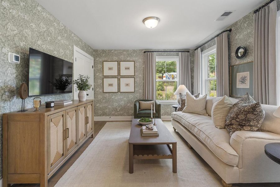 Furnished interior in a model home at BelleWether in Chattanooga (Image 28).